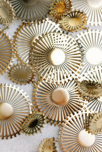 Load image into Gallery viewer, Gold Pinwheel Drop Earrings