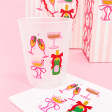 Load image into Gallery viewer, Pop Fizz Clink Christmas Frosted 16oz Reusable Cups
