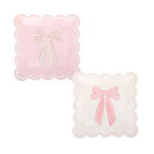 Load image into Gallery viewer, Large Pink Bows Paper Plate Set