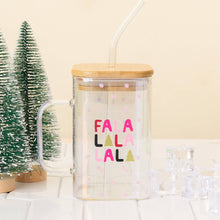Load image into Gallery viewer, Fa La La Square Glass Cup