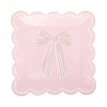 Load image into Gallery viewer, Large Pink Bows Paper Plate Set
