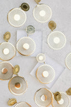 Load image into Gallery viewer, Gold Pinwheel Drop Earrings