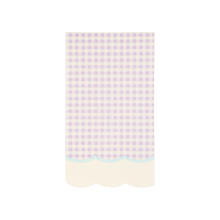 Load image into Gallery viewer, Gingham Scallop Fringe Paper Dinner Napkin Set