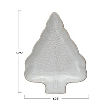 Load image into Gallery viewer, Stoneware Tree Shaped Plate w/ Tree Design