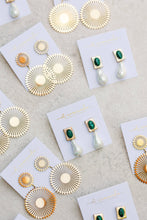 Load image into Gallery viewer, Gold Pinwheel Drop Earrings