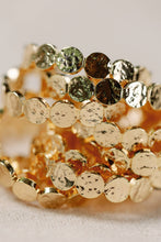 Load image into Gallery viewer, Hammered Gold Scalloped Hoop Earrings