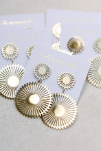 Load image into Gallery viewer, Gold Pinwheel Drop Earrings