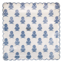 Load image into Gallery viewer, Blue Flower Block Print 10" Plate