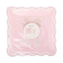 Load image into Gallery viewer, Large Pink Bows Paper Plate Set