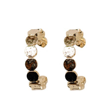 Load image into Gallery viewer, Hammered Gold Scalloped Hoop Earrings