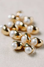 Load image into Gallery viewer, Pearl Huggie Mini Hoop Earrings
