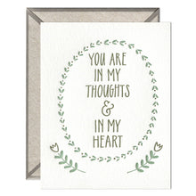 Load image into Gallery viewer, In Thoughts &amp; Heart - Sympathy card
