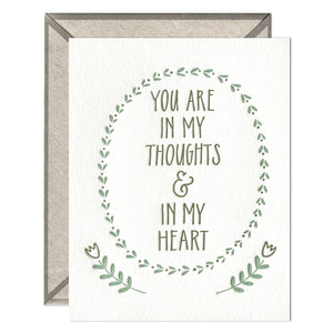 In Thoughts & Heart - Sympathy card