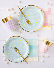 Load image into Gallery viewer, Gingham Scallop Fringe Paper Dinner Napkin Set
