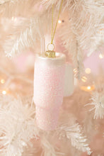 Load image into Gallery viewer, Pink Glittered Tumbler Christmas Ornament
