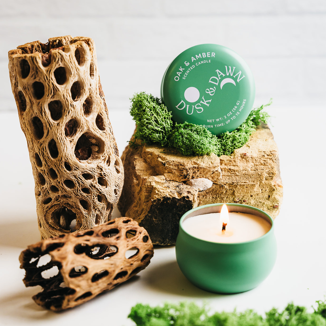 Oak & Amber Mini Tin Candle