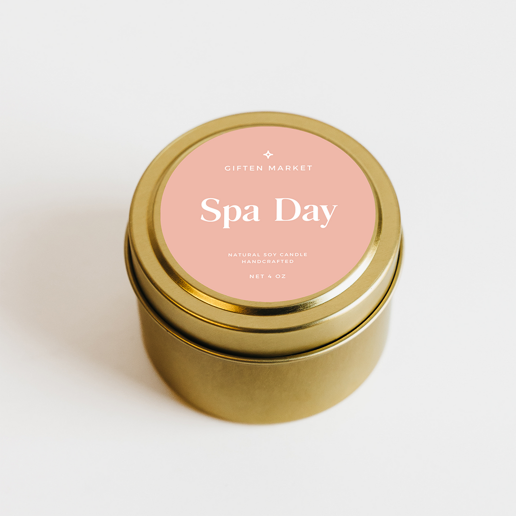 Spa Day Soy Candle - 4oz Gold Travel Tin