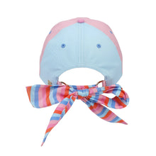 Load image into Gallery viewer, Big Bow Energy Hat - Pink &amp; Blue with Striped Bow
