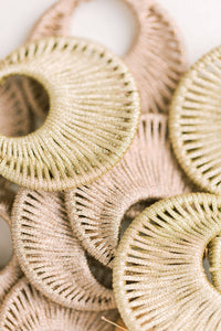 Gold Metallic Wrapped Bali Statement Drop Earrings