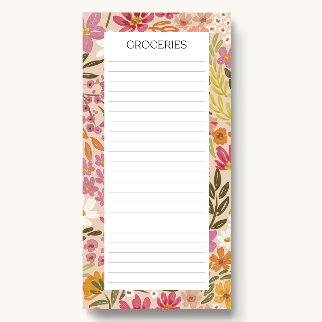 Primrose Petals Magnetic Grocery List Notepad