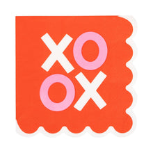 Load image into Gallery viewer, Scalloped XOXO Cocktail Napkin
