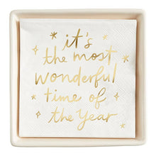 Load image into Gallery viewer, Santa Barbara Design Studio by Creative Brands - Ceramic Napkin Tray + Napkins - The Most Wonderful Time
