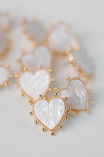 Load image into Gallery viewer, Gold Studded Pink Tortoise Heart Earrings
