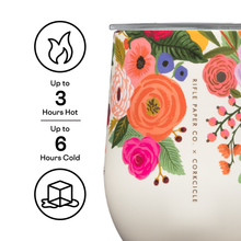 Load image into Gallery viewer, 12oz Rifle Paper Stemless Cup - Garden Party Cream
