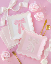 Load image into Gallery viewer, Large Pink Bows Paper Plate Set

