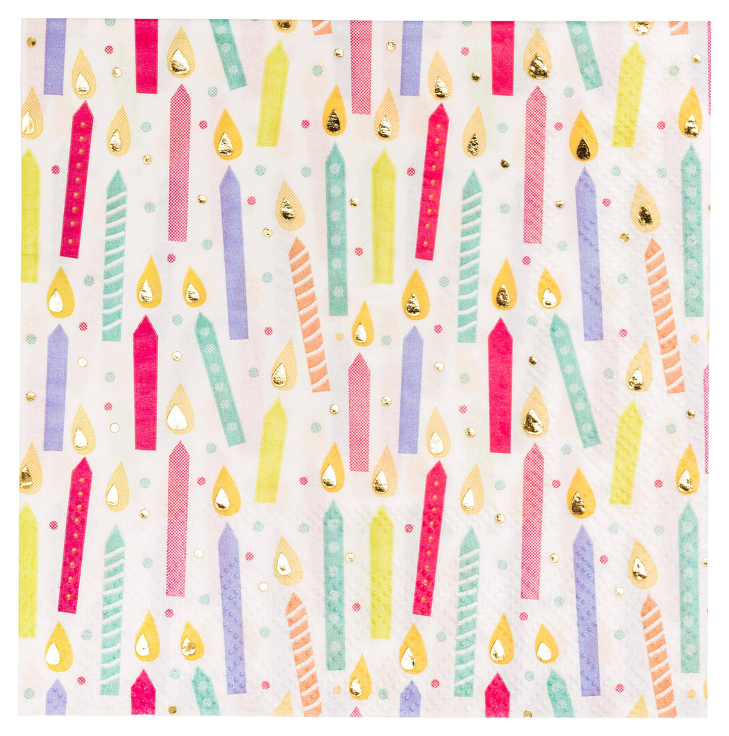 Cocktail Napkins - Birthday Candles (16ct)