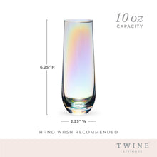 Load image into Gallery viewer, Luster Rainbow Glass Stemless Champagne Flutes
