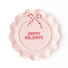 Load image into Gallery viewer, 8 Oak Lane - Happy Holidays Blush Pink Ceramic Dessert Plate
