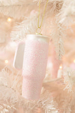 Load image into Gallery viewer, Pink Glittered Tumbler Christmas Ornament
