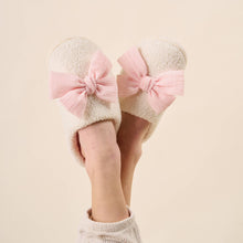 Load image into Gallery viewer, Fuzzy Slippers - Betty Bow Blush

