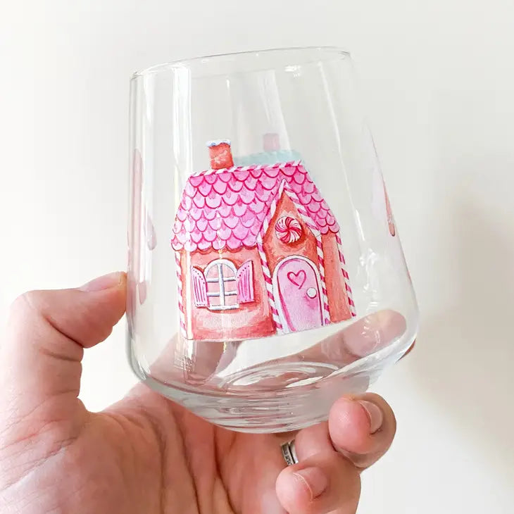 Gingerbread Stemless Wine Glass