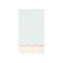 Load image into Gallery viewer, Gingham Scallop Fringe Paper Dinner Napkin Set
