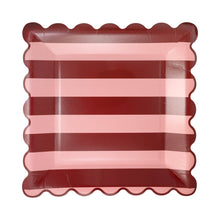 Load image into Gallery viewer, Pink &amp; Burgundy Striped Plate
