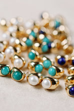 Load image into Gallery viewer, Pearl Huggie Mini Hoop Earrings
