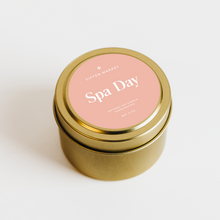 Load image into Gallery viewer, Spa Day Soy Candle - 4oz Gold Travel Tin
