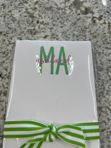 Ashland Green and Pink Skinnie Notepad