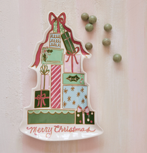 Load image into Gallery viewer, Stoneware Platter with Gifts &quot;Merry Christmas&quot;
