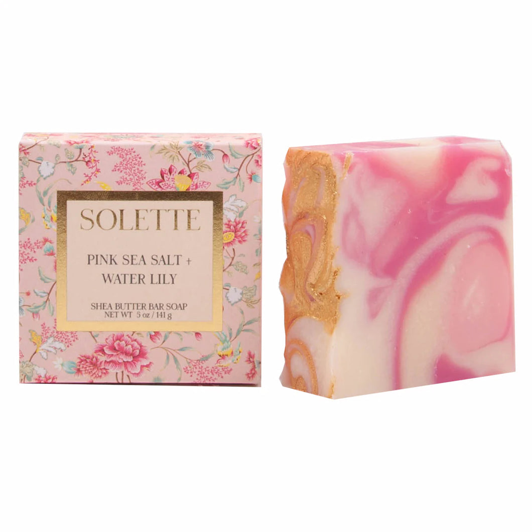 Pink Sea Salt + Water Lily Shea Butter Bar Soap