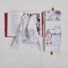 Load image into Gallery viewer, Cotton Printed Tea Towel with Holiday Scene, 3 Styles
