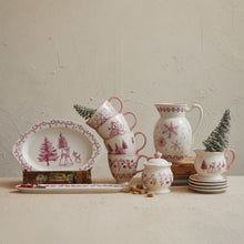 Load image into Gallery viewer, Pink &amp; Cream Stoneware Dish with Trees
