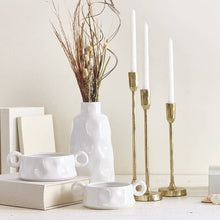 Load image into Gallery viewer, Face to Face Hammered Aluminum Candle Holder - Small - Gold
