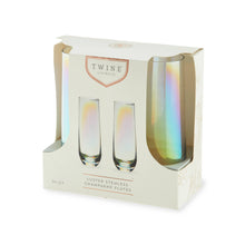 Load image into Gallery viewer, Luster Rainbow Glass Stemless Champagne Flutes
