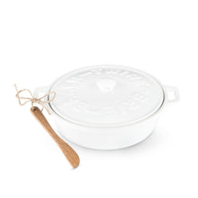 Load image into Gallery viewer, Ceramic Brie Baker &amp; Acacia Wood Spreader Set by Twine®
