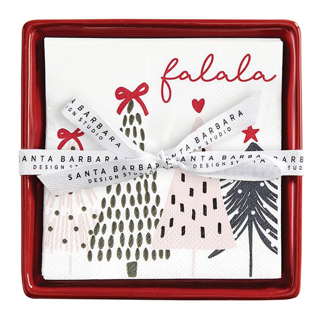 Santa Barbara Design Studio by Creative Brands - Ceramic Napkin Tray + Napkins - Trees