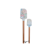 Load image into Gallery viewer, Silicone &amp; Wood Spatulas with Floral Pattern, Set of 2 ©
