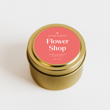 Load image into Gallery viewer, Flower Shop Soy Candle - 4oz Gold Tin
